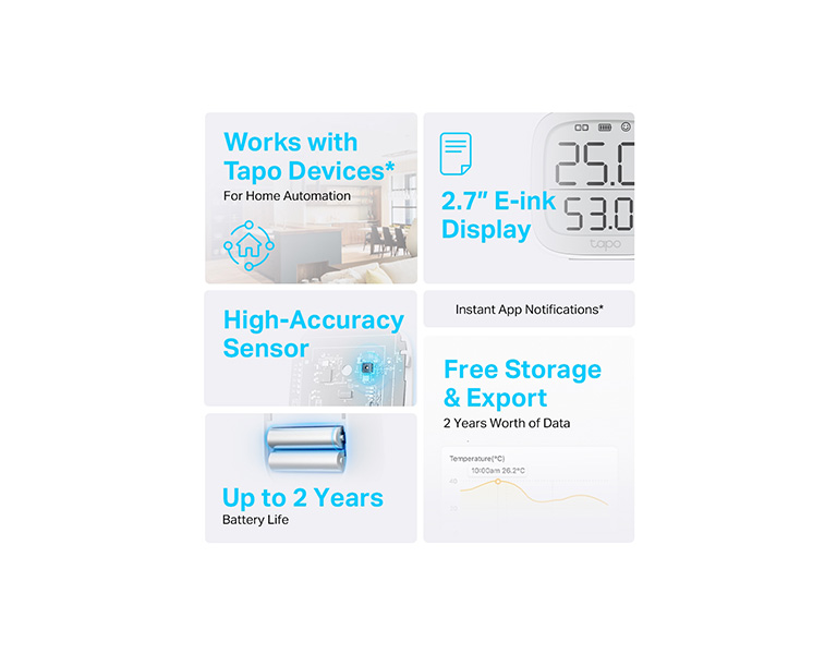 Tp-Link Tapo T315 Real-Time Accurate Monitoring Smart Temperature