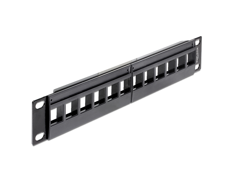 Delock 43259 Keystone Patch Panel 10, 12 Port black