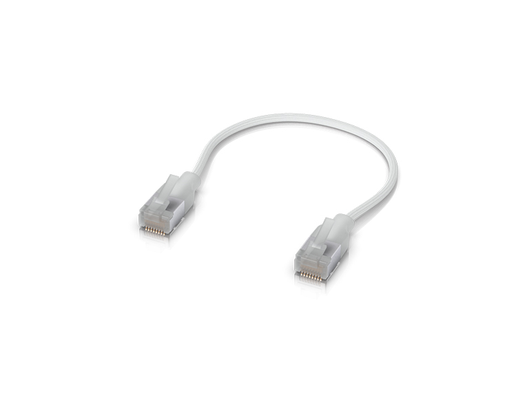 Ubiquiti UACC-Cable-Patch-EL-C6A-0.15M-W-24, UniFi Premium Patch Cable, 24 Pack, Length 0.15m, White
