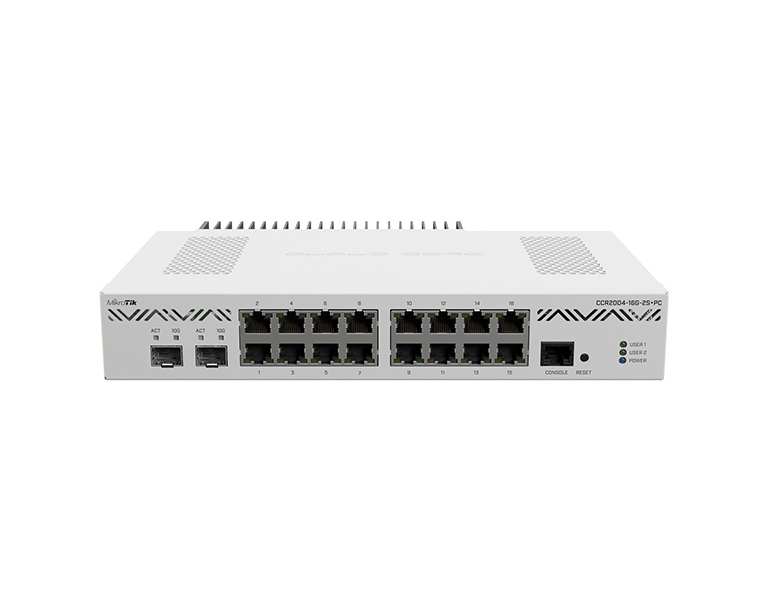 MikroTik CCR2004-16G-2S+PC Cloud Core Router, 16x Gigabit LAN, 2xSFP+, RouterOS L6