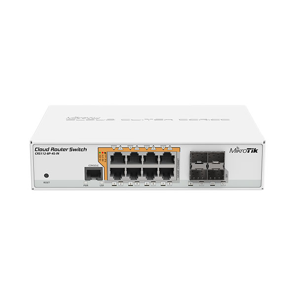 MikroTik CRS112-8P-4S-IN 400MHz, 8xGLAN, 4xSFP, RouterOS L5