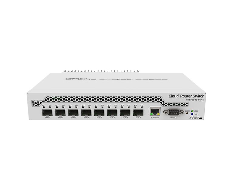 MikroTik CRS309-1G-8S+IN 800MHz, 1xGLAN, 8xSFP+, RouterOS/SwOS L5