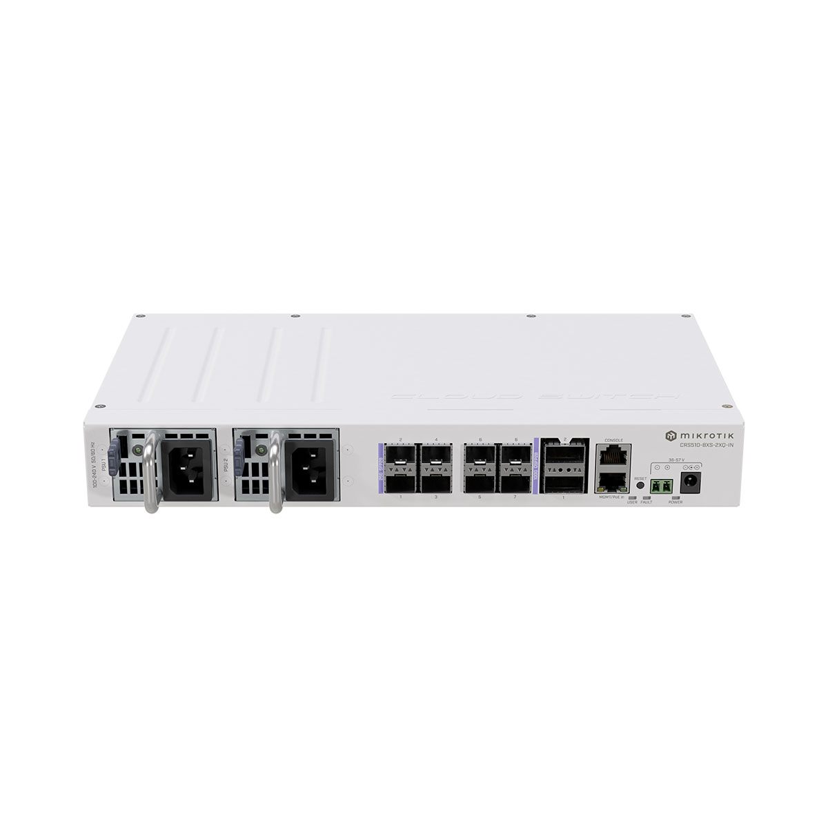 MikroTik CRS510-8XS-2XQ-IN Cloud Router Switch, 2x100 Gigabit QSFP28 ports, 8x25 Gigabit SFP28 ports, RouterOS L5 MikroTik CRS510-8XS-2XQ-IN Cloud Router Switch, 2x100 Gigabit QSFP28 ports, 8x25 Gigabit SFP28 ports, RouterOS L5