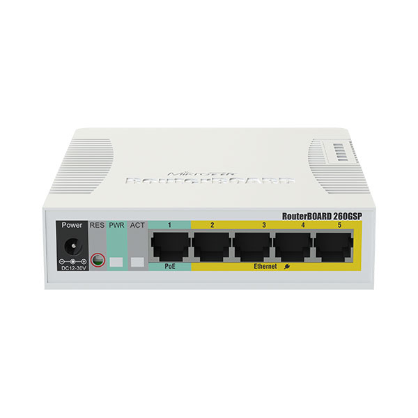 MikroTik RB260GSP 5x Gigabit PoE out Ethernet Smart Switch, SFP cage