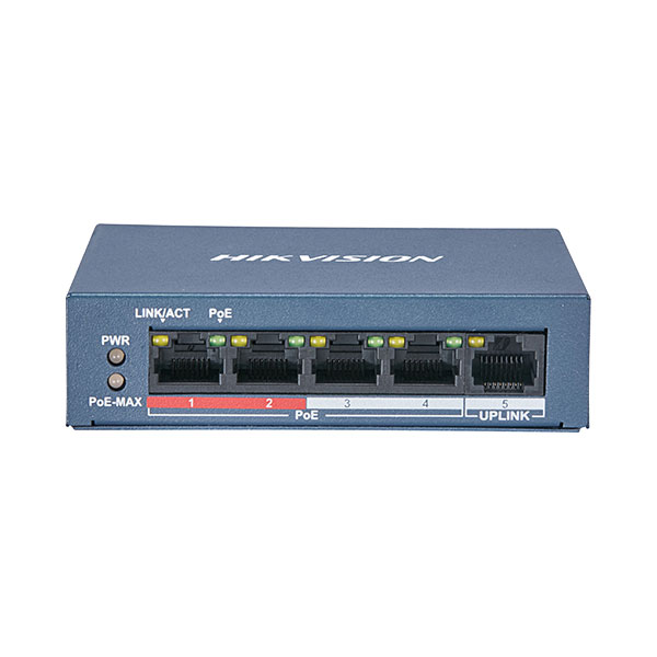 Hikvision DS-3E0105P-E/M(B) 4 Port Fast Ethernet Unmanaged POE Switch