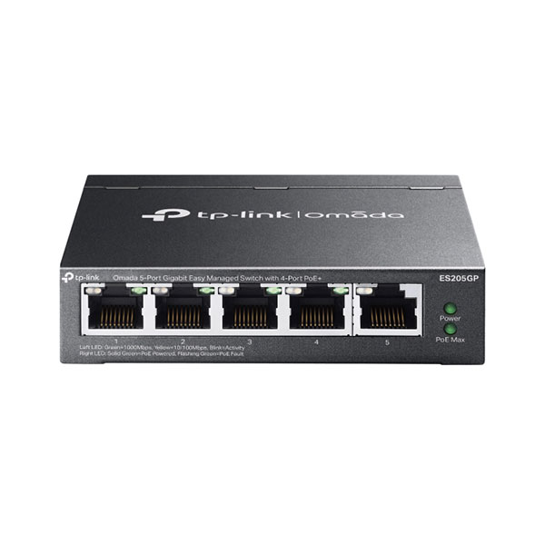 TP-LINK ES205GP V1.2 Omada 5-Port Gigabit Easy Managed Switch with 4-Port PoE+