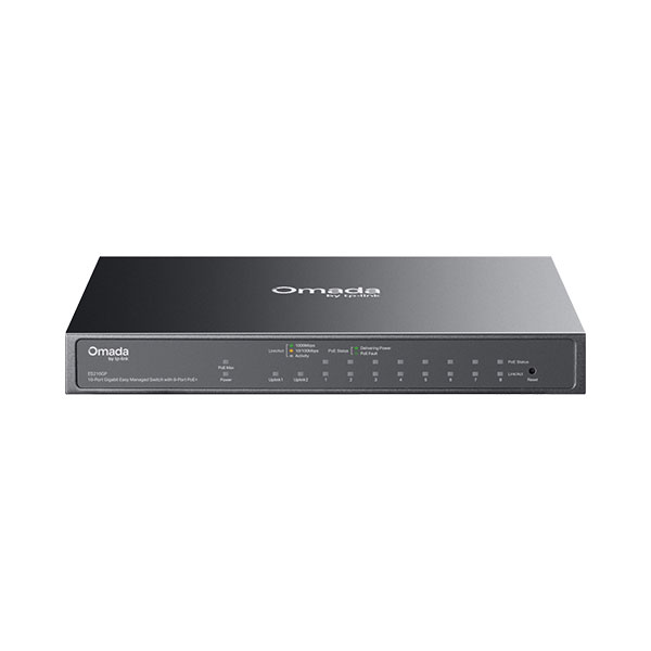 TP-LINK ES210GP V1, Omada 10-Port Gigabit Easy Managed Switch with 8-Port PoE+