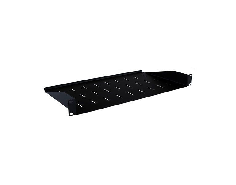 Masterlan FS-A1-250-B fixed perforated shelf, 1U, 19", depth 250mm, black