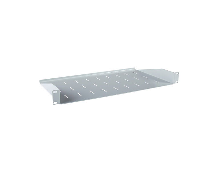 Masterlan FS-A1-250-G fixed perforated shelf, 1U, 19", depth 250mm, grey