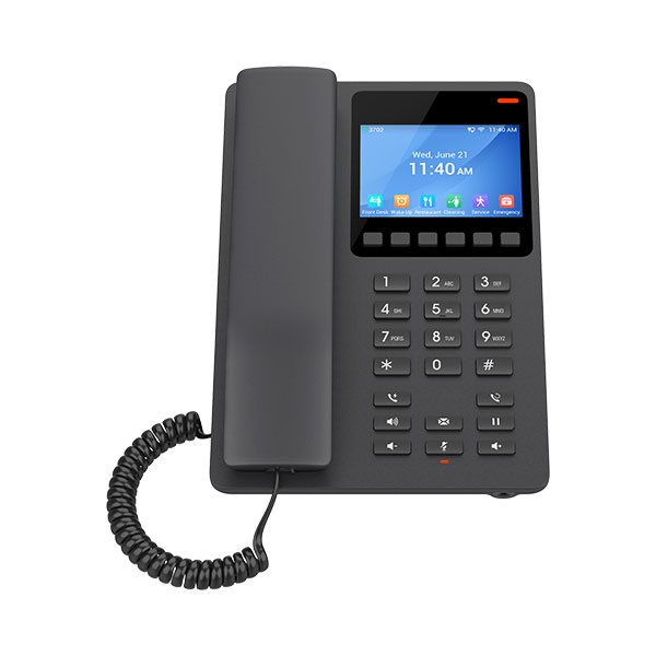 Grandstream GHP631W Compact Hotel Phone with color LCD - Black