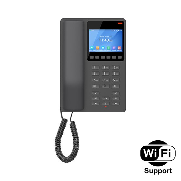 Grandstream GHP631W Compact Hotel Phone with color LCD - Black