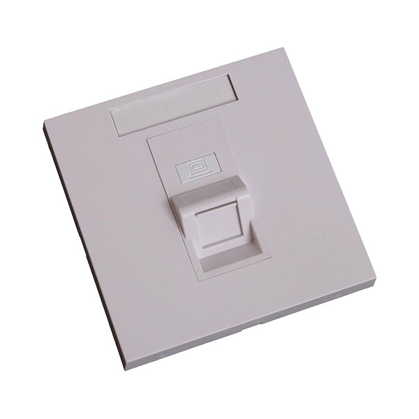 EuroLan LY-FP13 modular UTP socket, for 1x keystone, 45°, white, without keystone