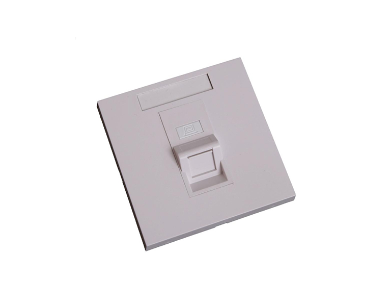 EuroLan LY-FP13 modular UTP socket, for 1x keystone, 45°, white, without keystone