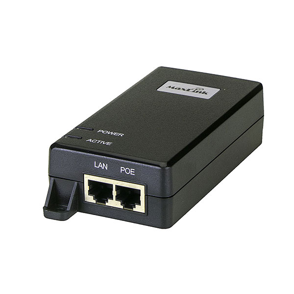 MaxLink MAXPI30 PoE injector, 802.3af/at, 55V, 0.55A, 30W, 1Gbit