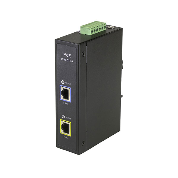 MaxLink MAXPIDIN30 PoE injector, 12-48VDC, 802.3af/at, 55V, 0.55A, 30W, 1Gbit