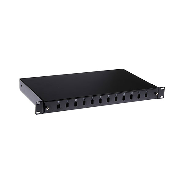 Masterlan ODF12SCSB, optic enclosure with patch panel and splice tray, 1U, 19", Black (Depth_25cm)