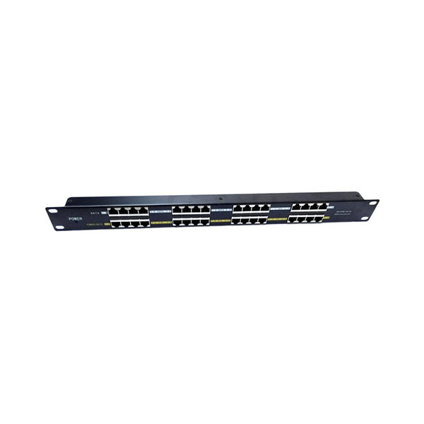MaxLink POE-PAN16 POE panel 16 ports, 1U for 19 rack, shielded, black