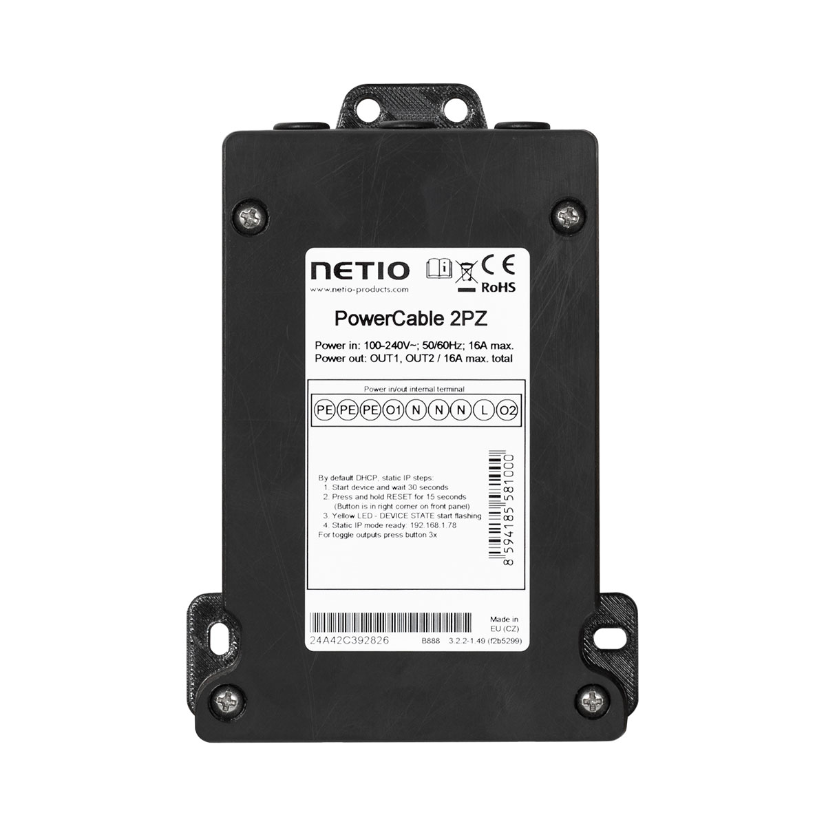 Netio POWERCABLE 2PZ Power Distribution Unit Netio POWERCABLE 2PZ Power Distribution Unit