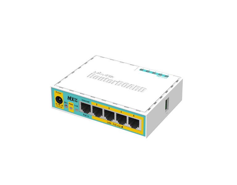 MikroTik RB750UPr2 hEX PoE lite, USB, 650MHz CPU, 64MB RAM, RouterOS L4