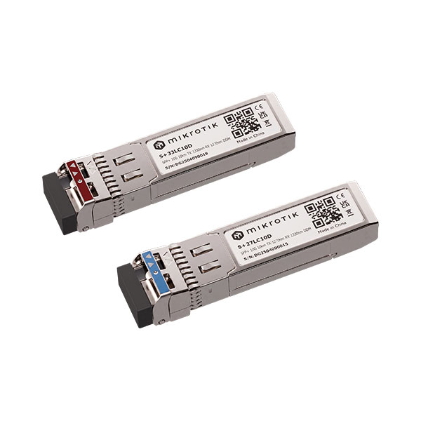 MikroTik S+2733LC10D PAIR OF SFP+ Optical Modules, Single-Mode, 10km, 10G, WDM