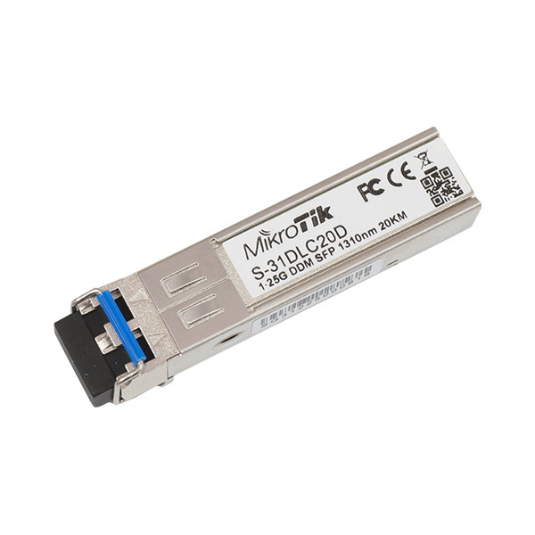 MikroTik S-31DLC20D SFP MODULE SM, 1310nm Dual LC, 1.25G
