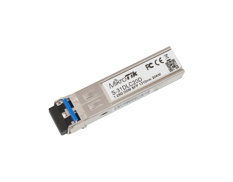 MikroTik S-31DLC20D SFP MODULE SM, 1310nm Dual LC, 1.25G