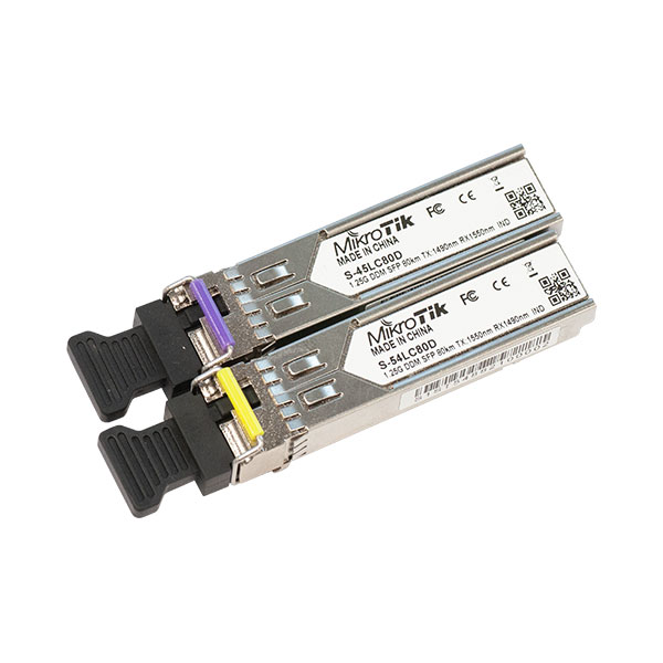 MikroTik S-4554LC80D Pair of SFP 1.25G module SM, 80km