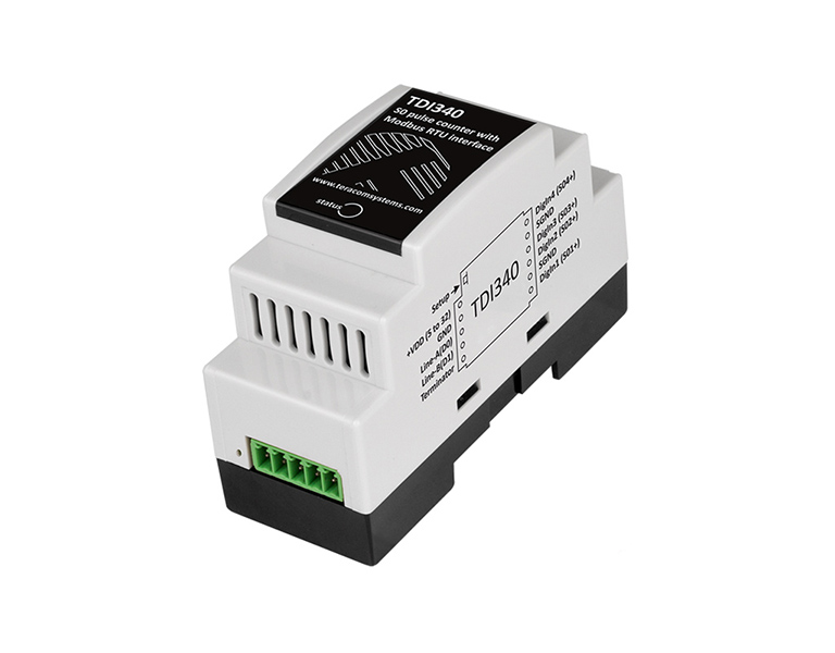 Teracom TDI340 S0 pulse counter with MODBUS RTU interface