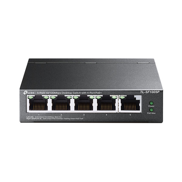 TP-LINK TL-SF1005P V5 5-Port 10/100Mbps Desktop Switch with 4-Port PoE+
