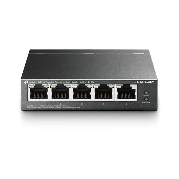 TP-LINK TL-SG1005P V5 5-Port Gigabit Desktop Switch with 4-Port PoE+