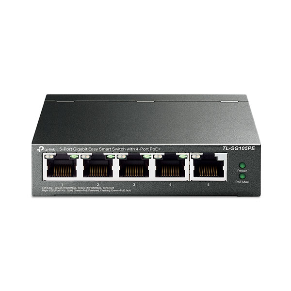 TP-LINK TL-SG105PE V2 5-Port Gigabit Easy Smart Switch with 4-Port PoE+