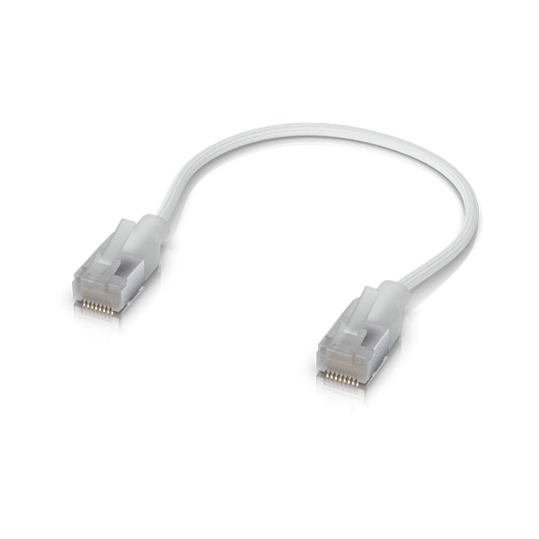 Ubiquiti UACC-Cable-Patch-EL-C6A-0.15M-W-24, UniFi Premium Patch Cable, 24 Pack, Length 0.15m, White