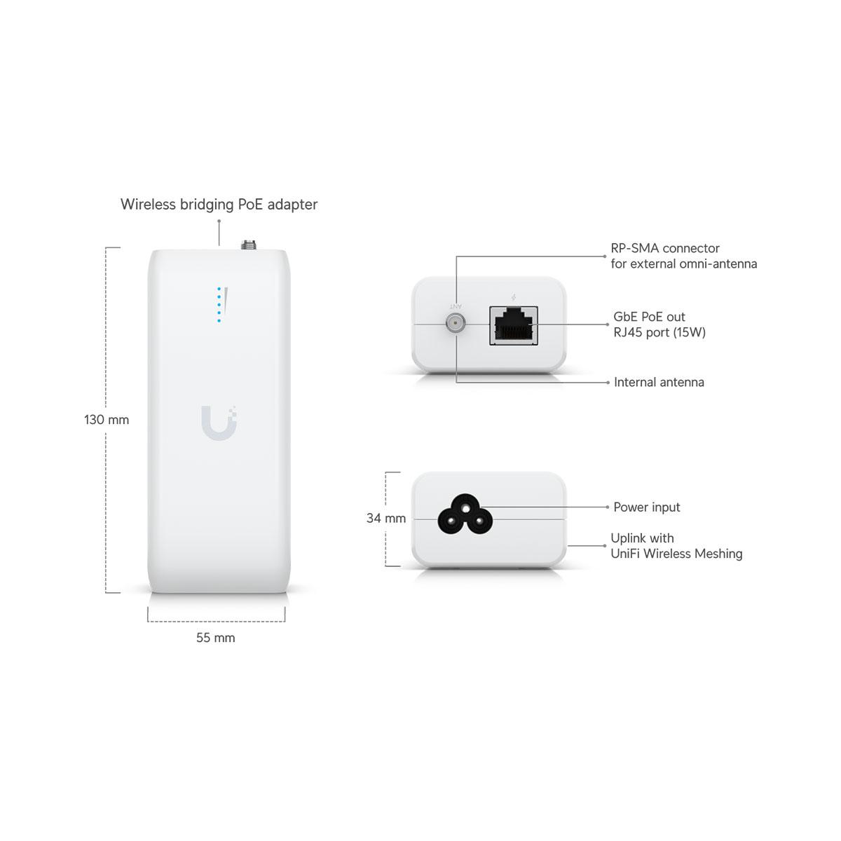 Ubiquiti UDB Unifi Device Bridge, Wireless Bridge with PoE Out, 5GHZ Ubiquiti UDB Unifi Device Bridge, Wireless Bridge with PoE Out, 5GHZ