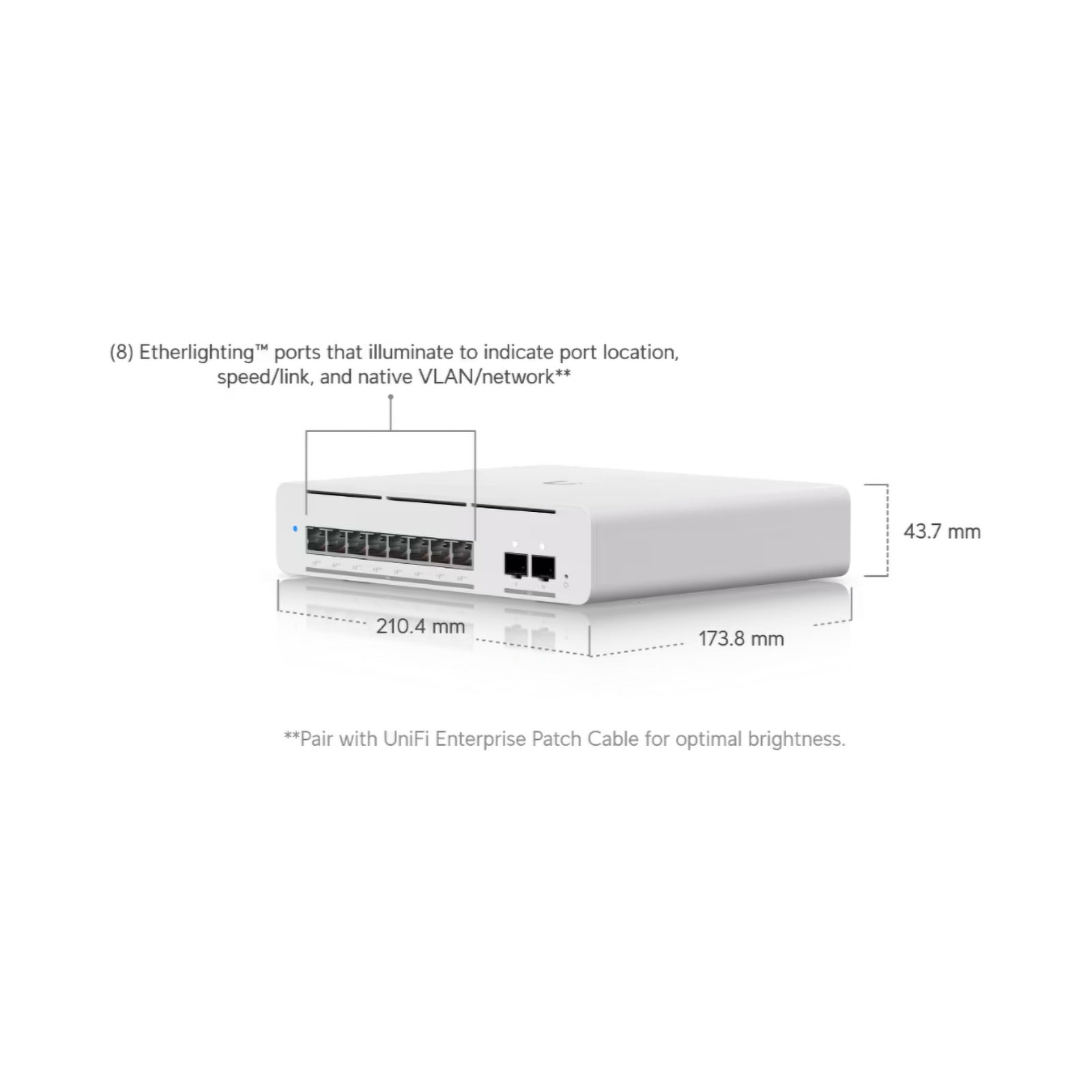 Ubiquiti USW-Pro-XG-8-PoE, Etherlighting PoE++ Switch, Layer 3, 8x10 GbE, 2x10G SFP+ Ports (155W) Ubiquiti USW-Pro-XG-8-PoE, Etherlighting PoE++ Switch, Layer 3, 8x10 GbE, 2x10G SFP+ Ports (155W)