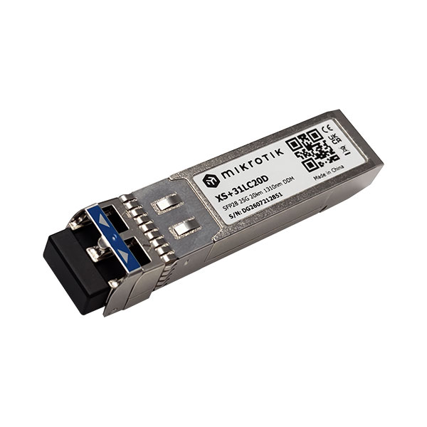 MikroTik XS+31LC20D SFP28 Optical Module, Single-Mode, 20km, 25G, 1310nm
