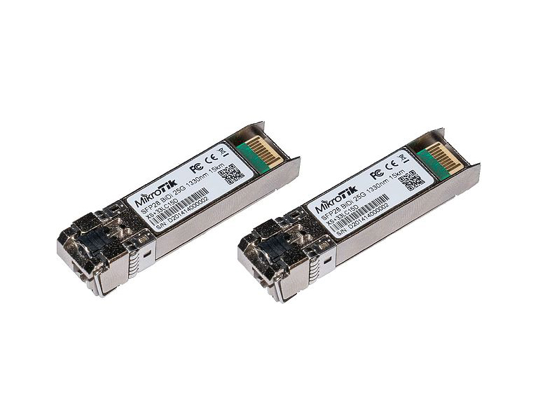 MikroTik XS+2733LC15D SFP/SFP+/SFP28 module, SM, 15km, 1/10/25G, pair