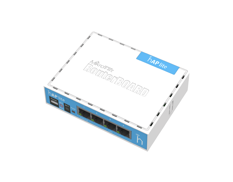 MikroTik RB941-2nD, hAP lite classic, 32MB RAM, 4xLAN, 2.4GHz, RouterOS L4